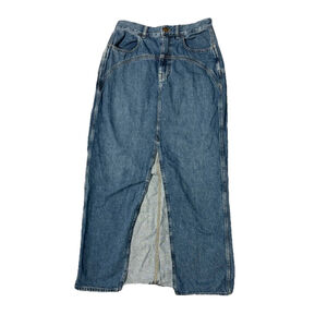 Madewell Denim Front Slit Maxi Skirt Light Wash Long Jean Size 27